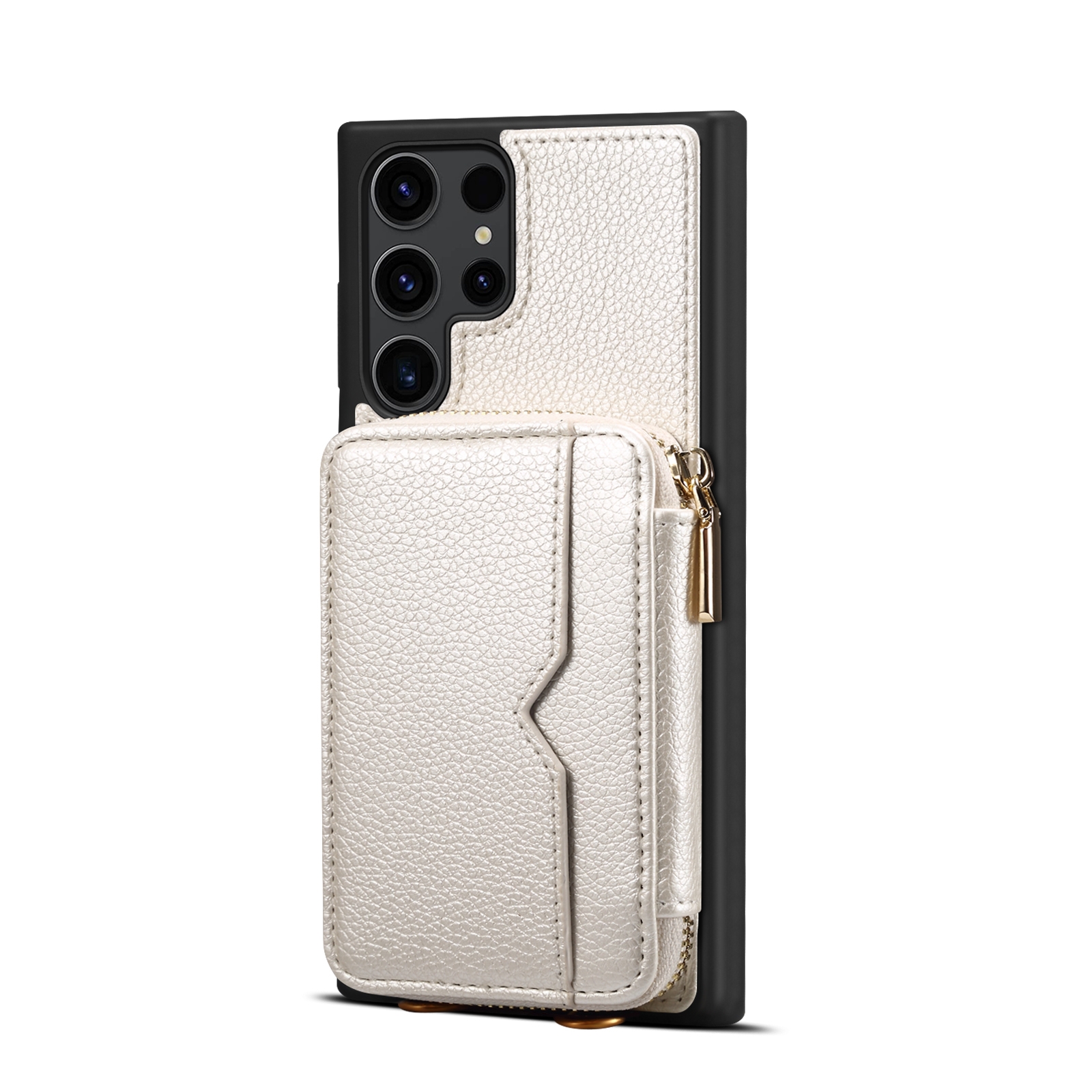 For Samsung Galaxy S23 Ultra 5G Zipper Card Slot Phone Case(White)