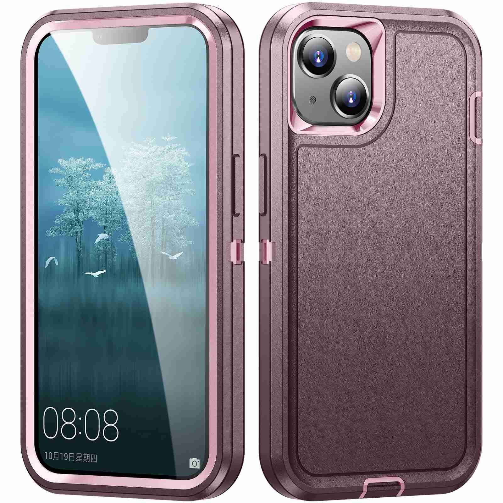 For iPhone 14 / 13 Life Waterproof Rugged Phone Case(Purple + Pink) For iPhone 14 / 13 Life Waterproof Rugged Phone Case(Purple + Pink)