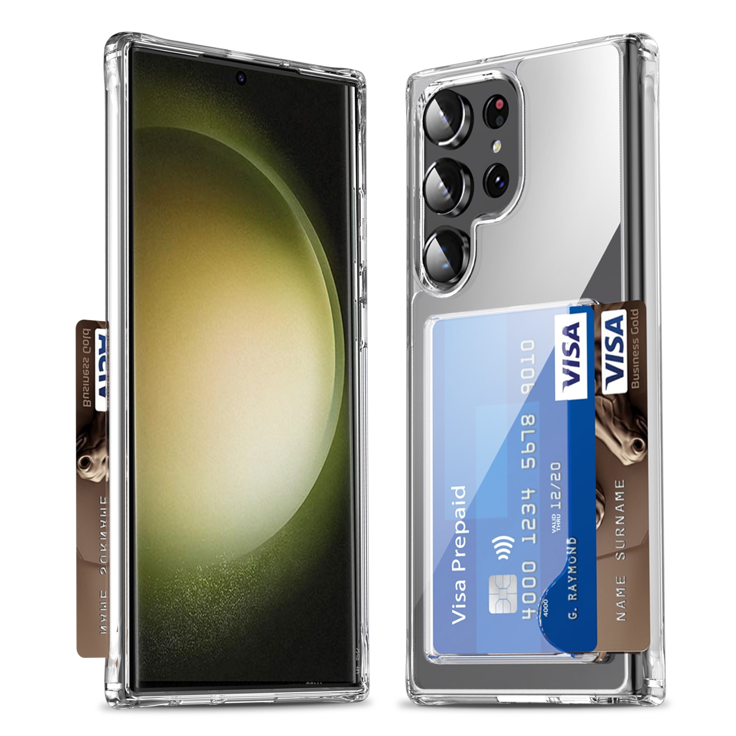 For Samsung Galaxy S23 Ultra 5G Four-Corner Shockproof Transparent Phone Case with Card Slot For Samsung Galaxy S23 Ultra 5G Four-Corner Shockproof Transparent Phone Case with Card Slot