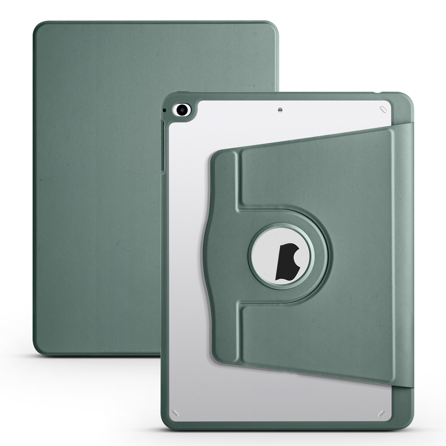 For iPad Air / Air 2 / 9.7 2018 / 2017 Acrylic 360 Degree Rotation Holder Tablet Leather Case(Deep Green) For iPad Air / Air 2 / 9.7 2018 / 2017 Acrylic 360 Degree Rotation Holder Tablet Leather Case(Deep Green)
