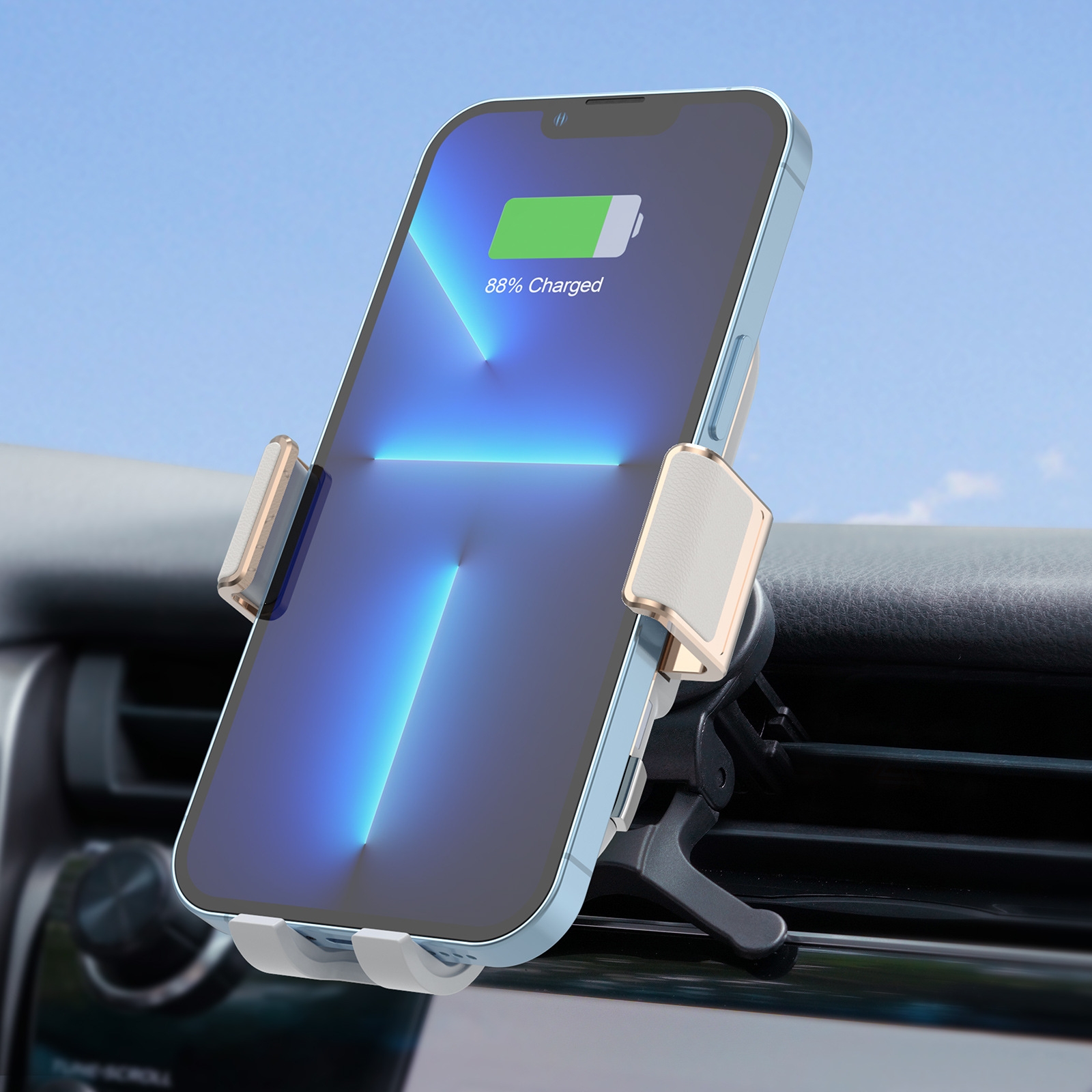 For Samsung Galaxy Z Flip4 / 3 C38 Fan Cooling Dual Coil Car Phone Holder Wireless Charger For Samsung Galaxy Z Flip4 / 3 C38 Fan Cooling Dual Coil Car Phone Holder Wireless Charger