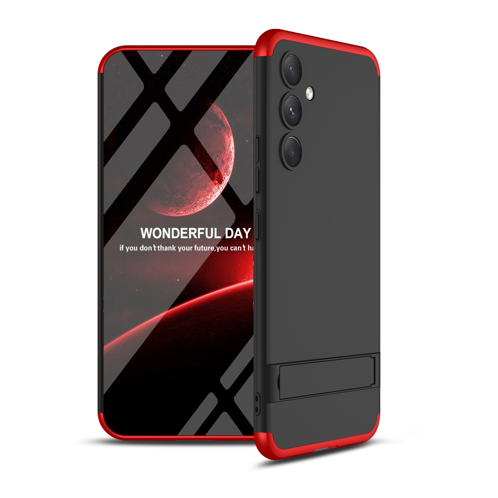 For Samsung Galaxy S23 FE 5G GKK Three Stage Splicing Full Coverage PC Phone Case(Black Red) For Samsung Galaxy S23 FE 5G GKK Three Stage Splicing Full Coverage PC Phone Case(Black Red)