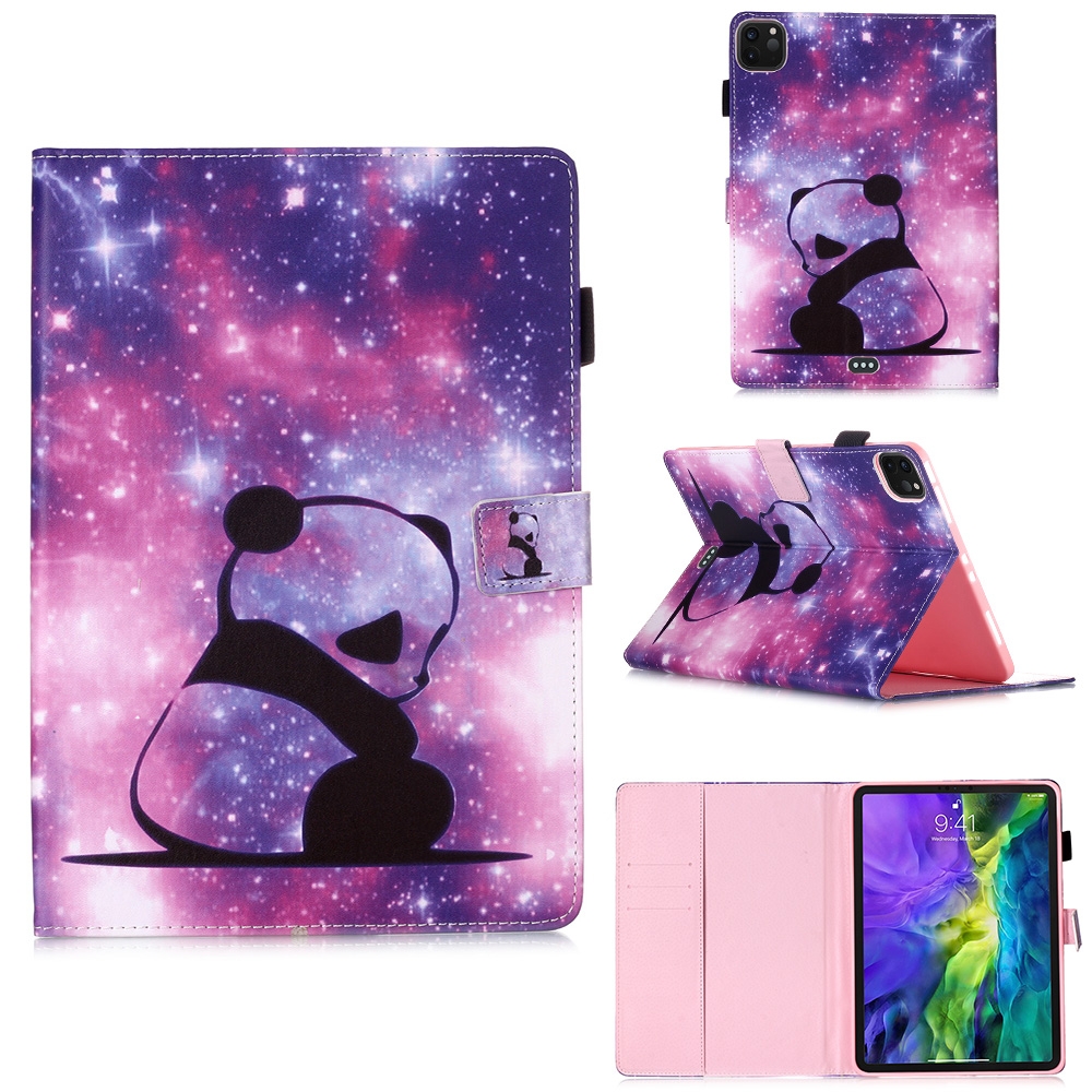 For iPad Pro 11 (2020) Plain Weave Texture Colored Drawing Horizontal Flip Leather Tablet Case, with Sleep / Wake-up Function & Holder & Card Slo & Wallet(Baby Panda) For iPad Pro 11 (2020) Plain Weave Texture Colored Drawing Horizontal Flip Leather Tablet Case, with Sleep / Wake-up Function & Holder & Card Slo & Wallet(Baby Panda)