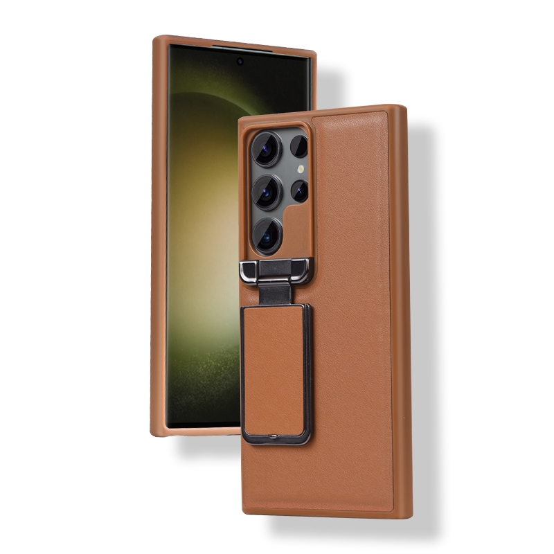 For Samsung Galaxy S23 Ultra 5G Lens Flip Cover TPU+PU Phone Case(Brown) For Samsung Galaxy S23 Ultra 5G Lens Flip Cover TPU+PU Phone Case(Brown)