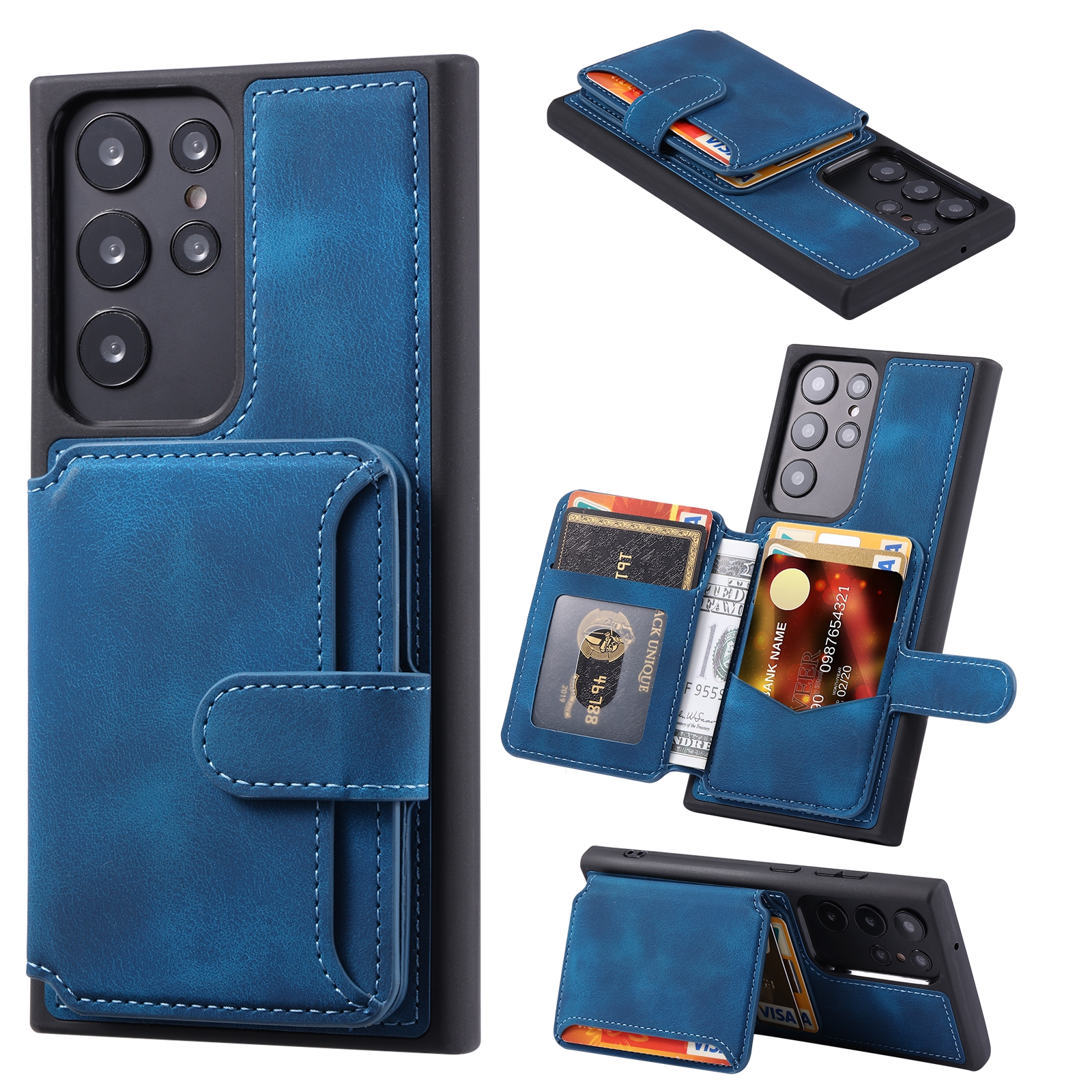For Samsung Galaxy S24 Ultra 5G Skin Feel Dream RFID Anti-theft PU Card Bag Phone Case(Peacock Blue) For Samsung Galaxy S24 Ultra 5G Skin Feel Dream RFID Anti-theft PU Card Bag Phone Case(Peacock Blue)