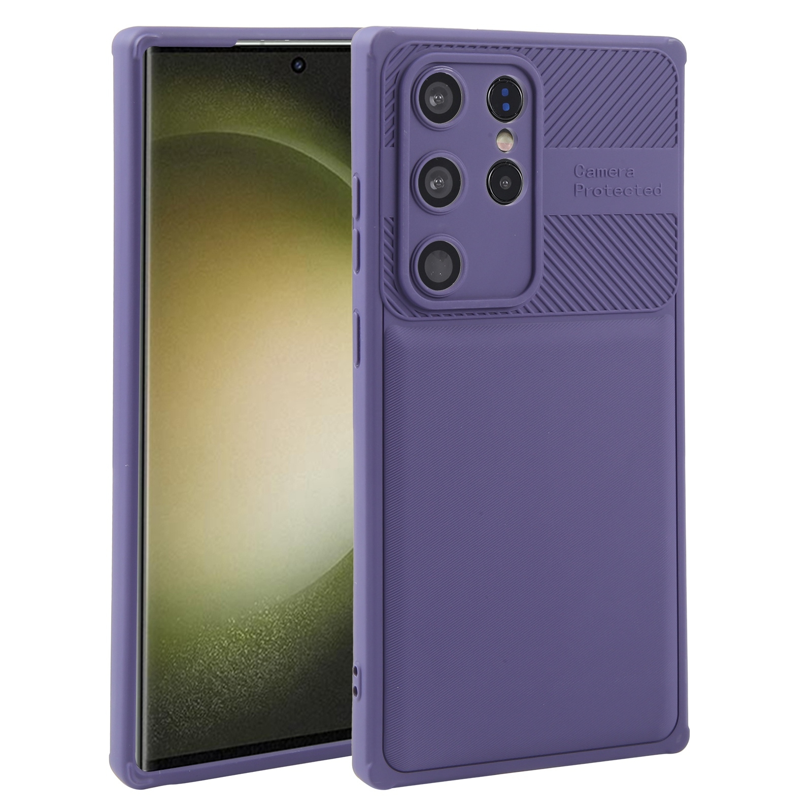 For Samsung Galaxy S23 Ultra 5G Twill Texture TPU Shockproof Phone Case(Purple) For Samsung Galaxy S23 Ultra 5G Twill Texture TPU Shockproof Phone Case(Purple)
