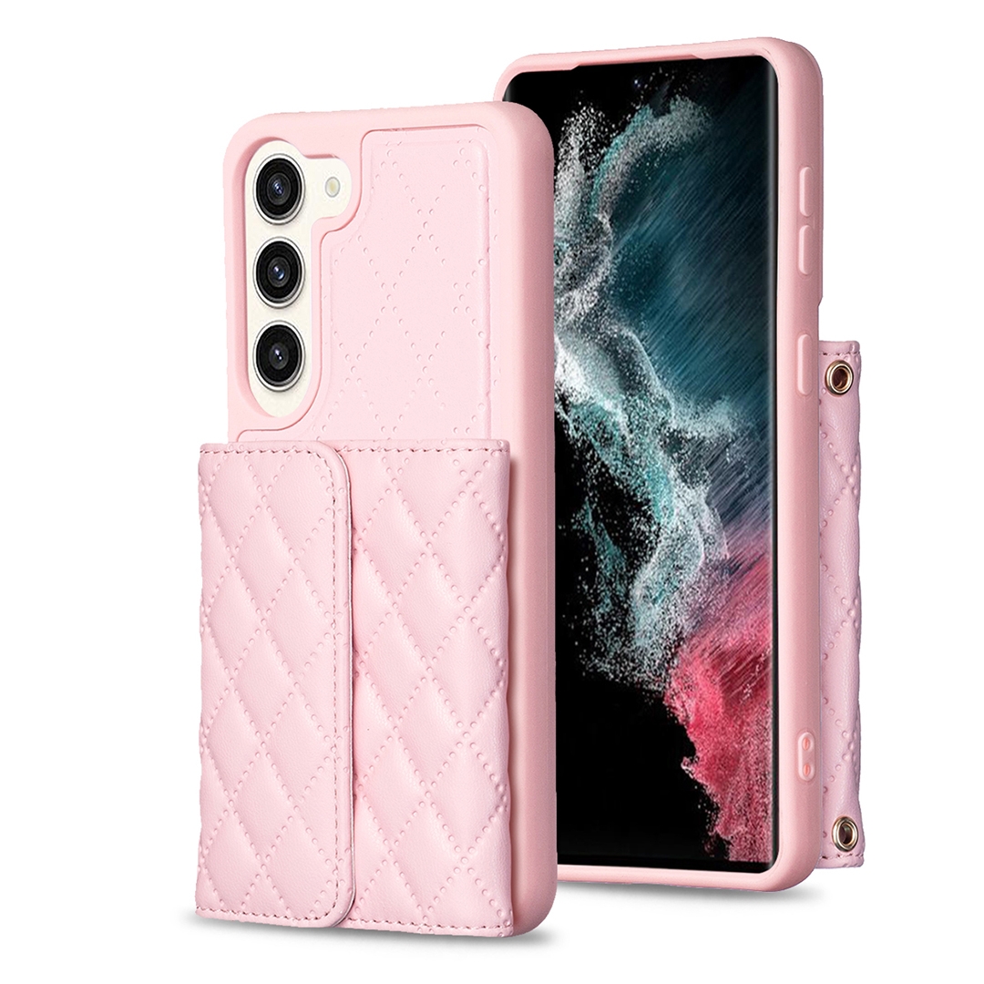 For Samsung Galaxy S23+ 5G Horizontal Wallet Rhombic Leather Phone Case(Pink) For Samsung Galaxy S23+ 5G Horizontal Wallet Rhombic Leather Phone Case(Pink)