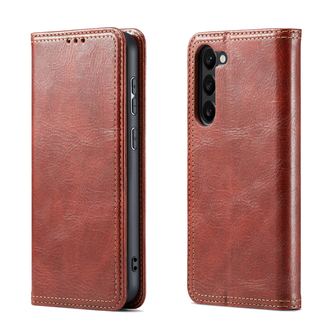For Samsung Galaxy S23+ 5G FIERRE SHANN Vintage Bark Texture Wallet Leather Phone Case(Brown) For Samsung Galaxy S23+ 5G FIERRE SHANN Vintage Bark Texture Wallet Leather Phone Case(Brown)