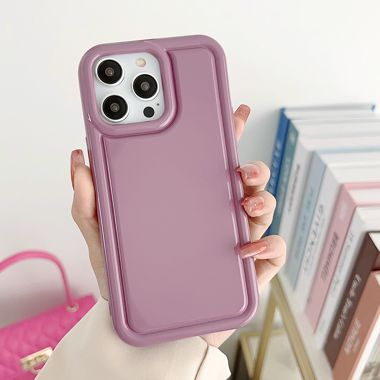 For iPhone 13 mini Car Painted Airbag TPU Phone Case(Purple)