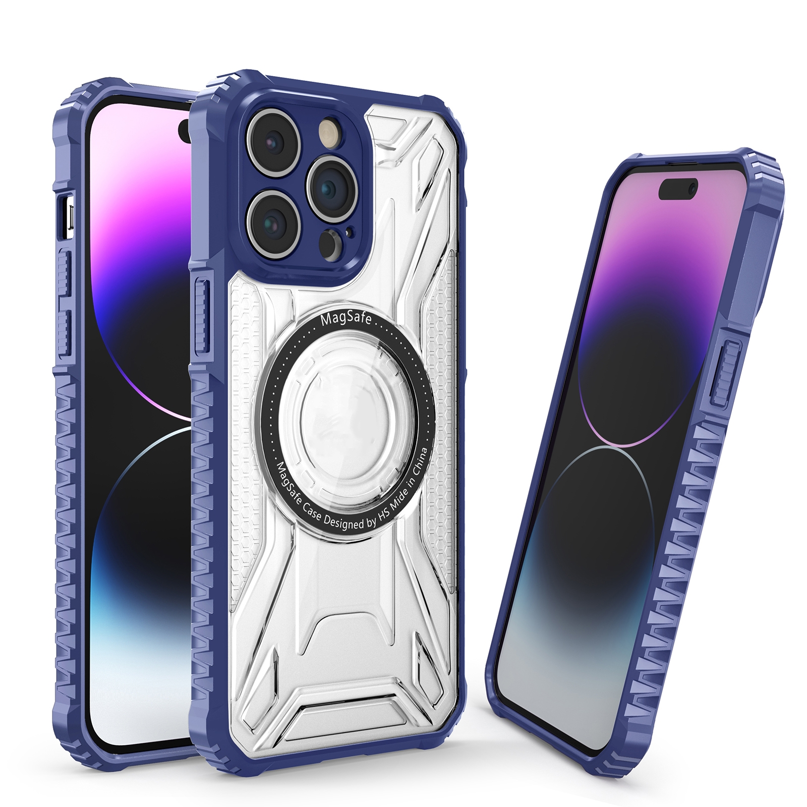 For iPhone 14 Plus Double-sided Non-slip PC+TPU Magsafe Magnetic Phone Case(Royal Blue) For iPhone 14 Plus Double-sided Non-slip PC+TPU Magsafe Magnetic Phone Case(Royal Blue)