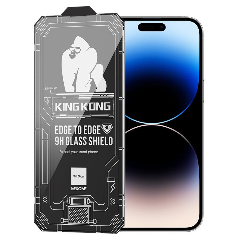 For iPhone 14 Pro WK WTP-066 King Kong Vacha 9D Curved HD Tempered Glass Film(Black) For iPhone 14 Pro WK WTP-066 King Kong Vacha 9D Curved HD Tempered Glass Film(Black)