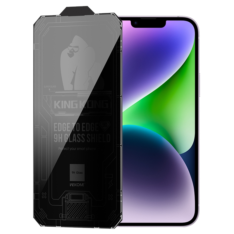 For iPhone 14 WK WTP-067 King Kong Vacha 9D Curved Privacy Tempered Glass Film(Black) For iPhone 14 WK WTP-067 King Kong Vacha 9D Curved Privacy Tempered Glass Film(Black)