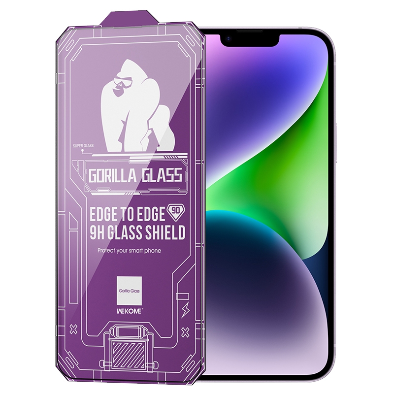For iPhone 14 WK WTP-068 King Kong Vacha Corning 9D Curved HD Tempered Glass Film(Black) For iPhone 14 WK WTP-068 King Kong Vacha Corning 9D Curved HD Tempered Glass Film(Black)