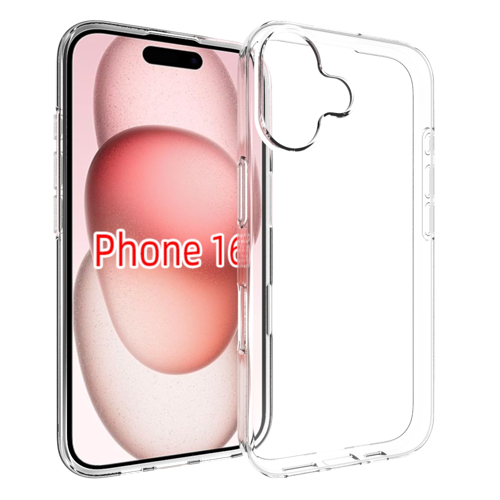 For iPhone 16 Waterproof Texture TPU Phone Case(Transparent) For iPhone 16 Waterproof Texture TPU Phone Case(Transparent)