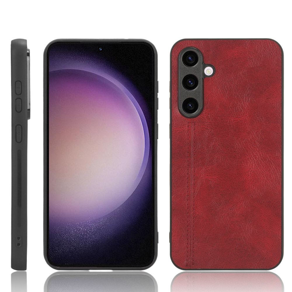 For Samsung Galaxy S23 FE 5G Cow Pattern Sewing Back Cover Phone Case(Red) For Samsung Galaxy S23 FE 5G Cow Pattern Sewing Back Cover Phone Case(Red)