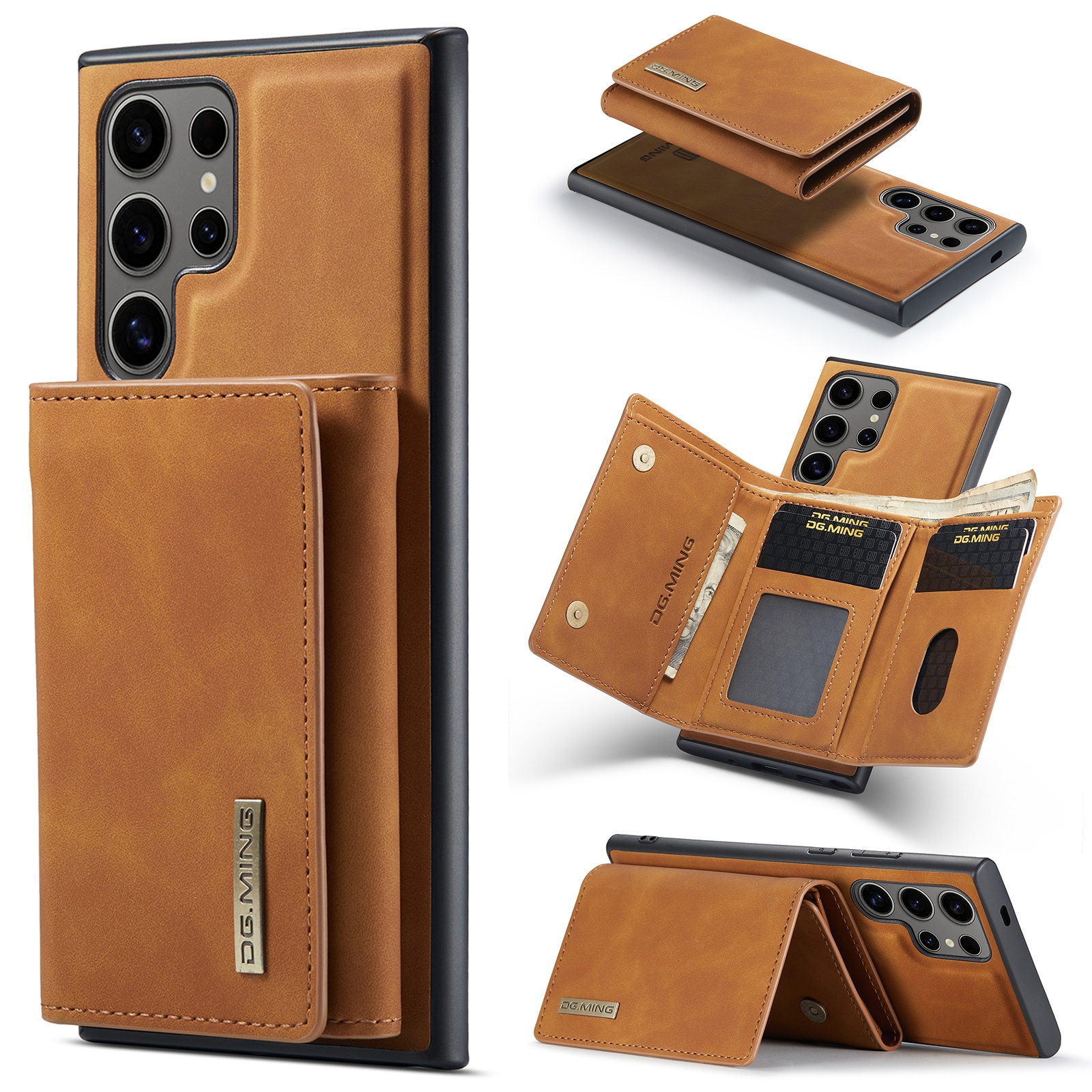 For Samsung Galaxy S24 Ultra 5G DG.MING M1 Series 3-Fold Multi Card Wallet + Magnetic Phone Case(Brown) For Samsung Galaxy S24 Ultra 5G DG.MING M1 Series 3-Fold Multi Card Wallet + Magnetic Phone Case(Brown)