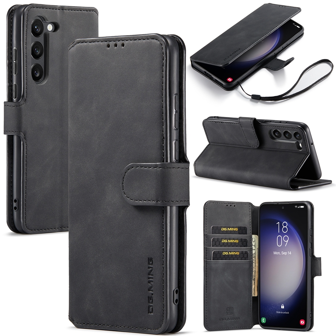For Samsung Galaxy S23+ 5G DG.MING Retro Oil Edge Flip Leather Phone Case(Black) For Samsung Galaxy S23+ 5G DG.MING Retro Oil Edge Flip Leather Phone Case(Black)
