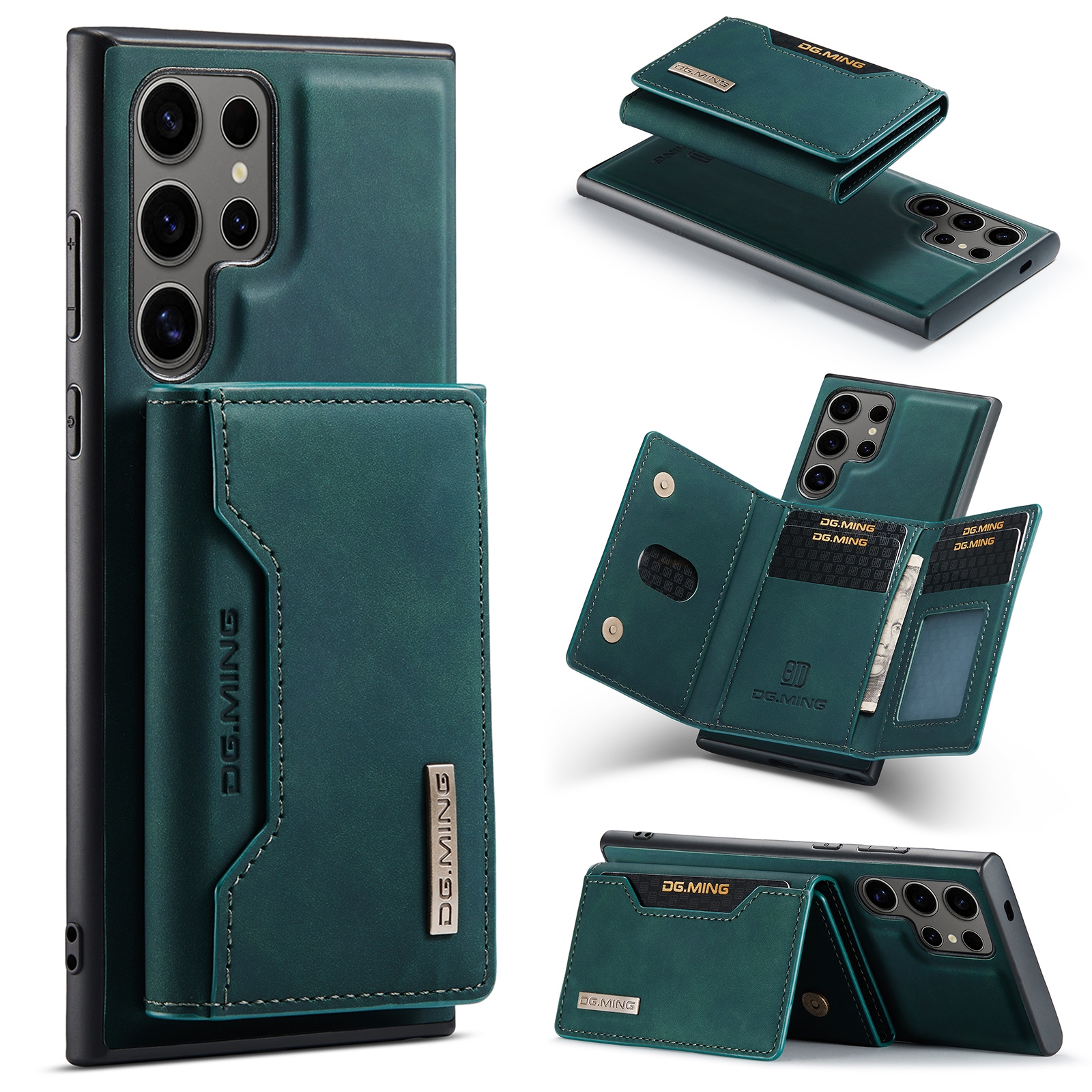 For Samsung Galaxy S24 Ultra 5G DG.MING M2 Series 3-Fold Multi Card Bag + Magnetic Phone Case(Green) For Samsung Galaxy S24 Ultra 5G DG.MING M2 Series 3-Fold Multi Card Bag + Magnetic Phone Case(Green)