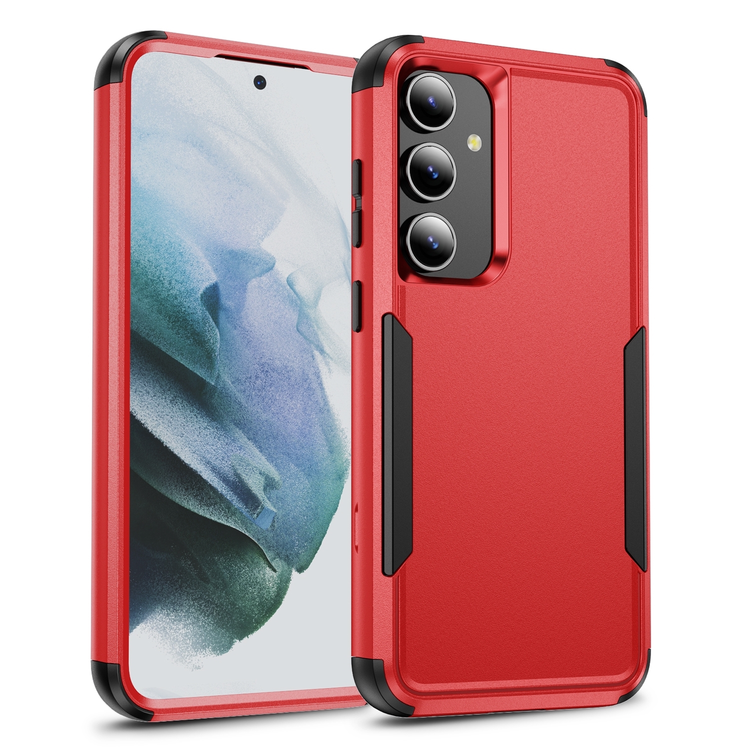 For Samsung Galaxy S24 5G TPU + PC Shockproof Protective Phone Case(Red + Black) For Samsung Galaxy S24 5G TPU + PC Shockproof Protective Phone Case(Red + Black)