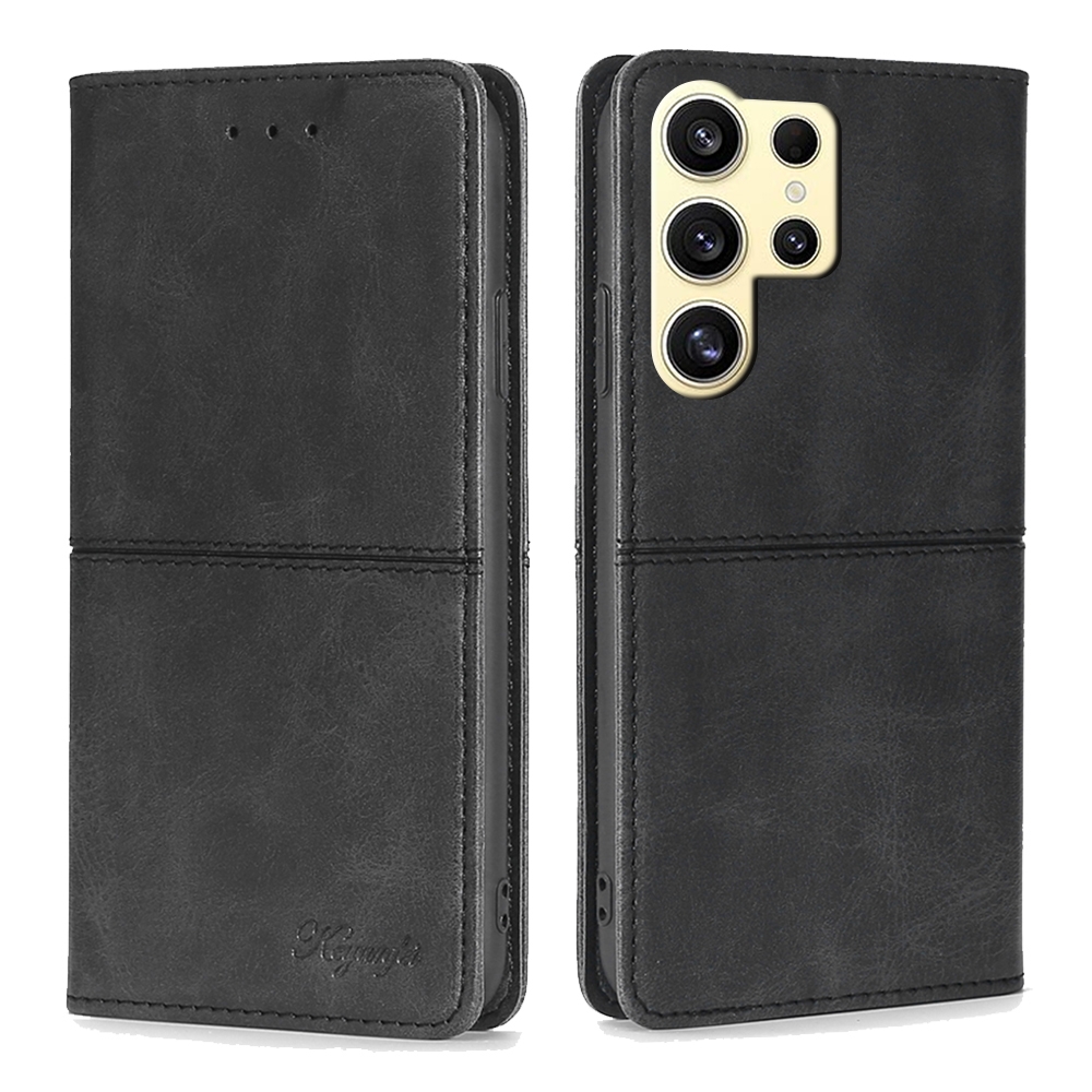 For Samsung Galaxy S24 Ultra 5G Cow Texture Magnetic Leather Phone Case(Black) For Samsung Galaxy S24 Ultra 5G Cow Texture Magnetic Leather Phone Case(Black)