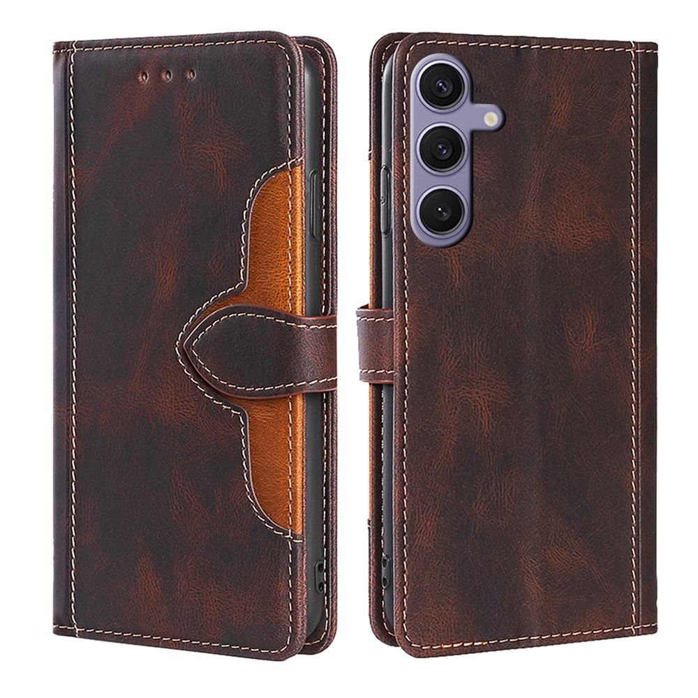 For Samsung Galaxy S24 5G Skin Feel Magnetic Buckle Leather Phone Case(Brown) For Samsung Galaxy S24 5G Skin Feel Magnetic Buckle Leather Phone Case(Brown)
