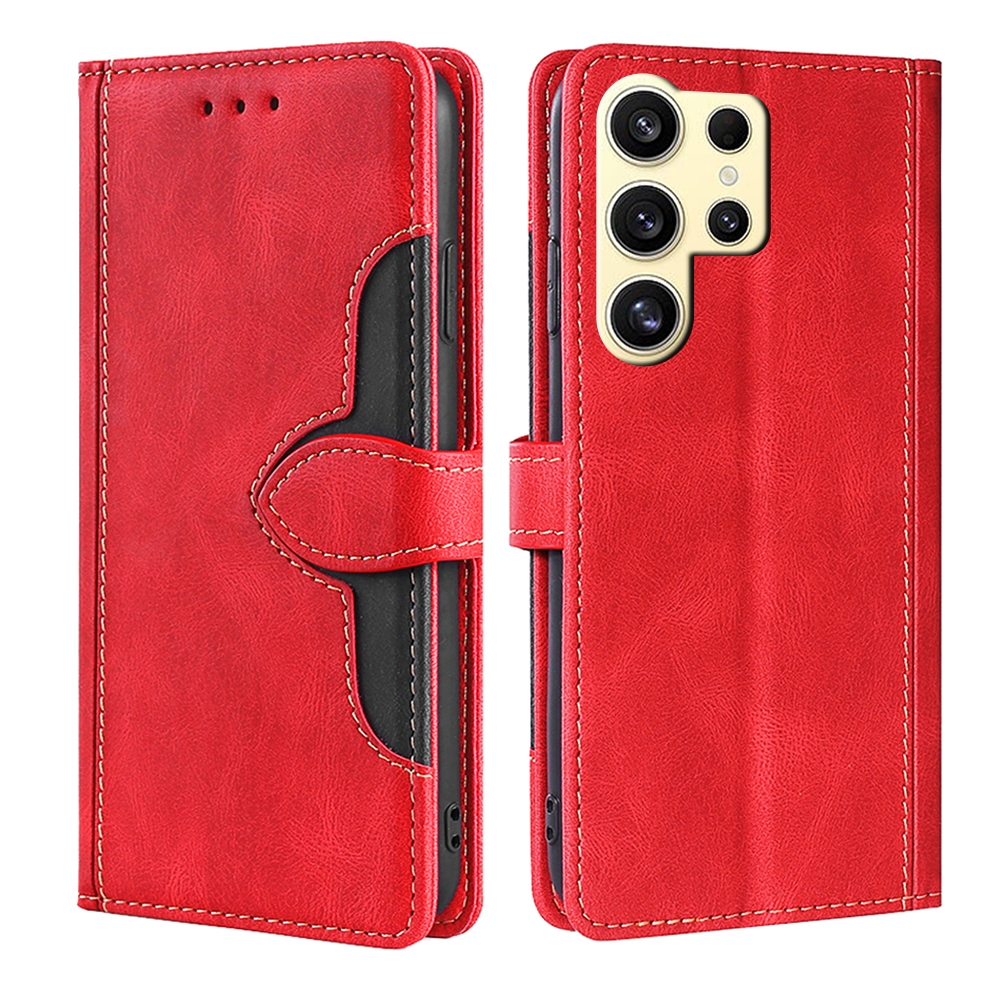 For Samsung Galaxy S24 Ultra 5G Skin Feel Magnetic Buckle Leather Phone Case(Red) For Samsung Galaxy S24 Ultra 5G Skin Feel Magnetic Buckle Leather Phone Case(Red)