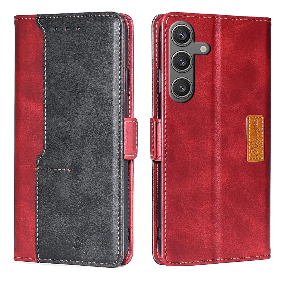 For Samsung Galaxy S24 5G Contrast Color Side Buckle Leather Phone Case(Red + Black) For Samsung Galaxy S24 5G Contrast Color Side Buckle Leather Phone Case(Red + Black)