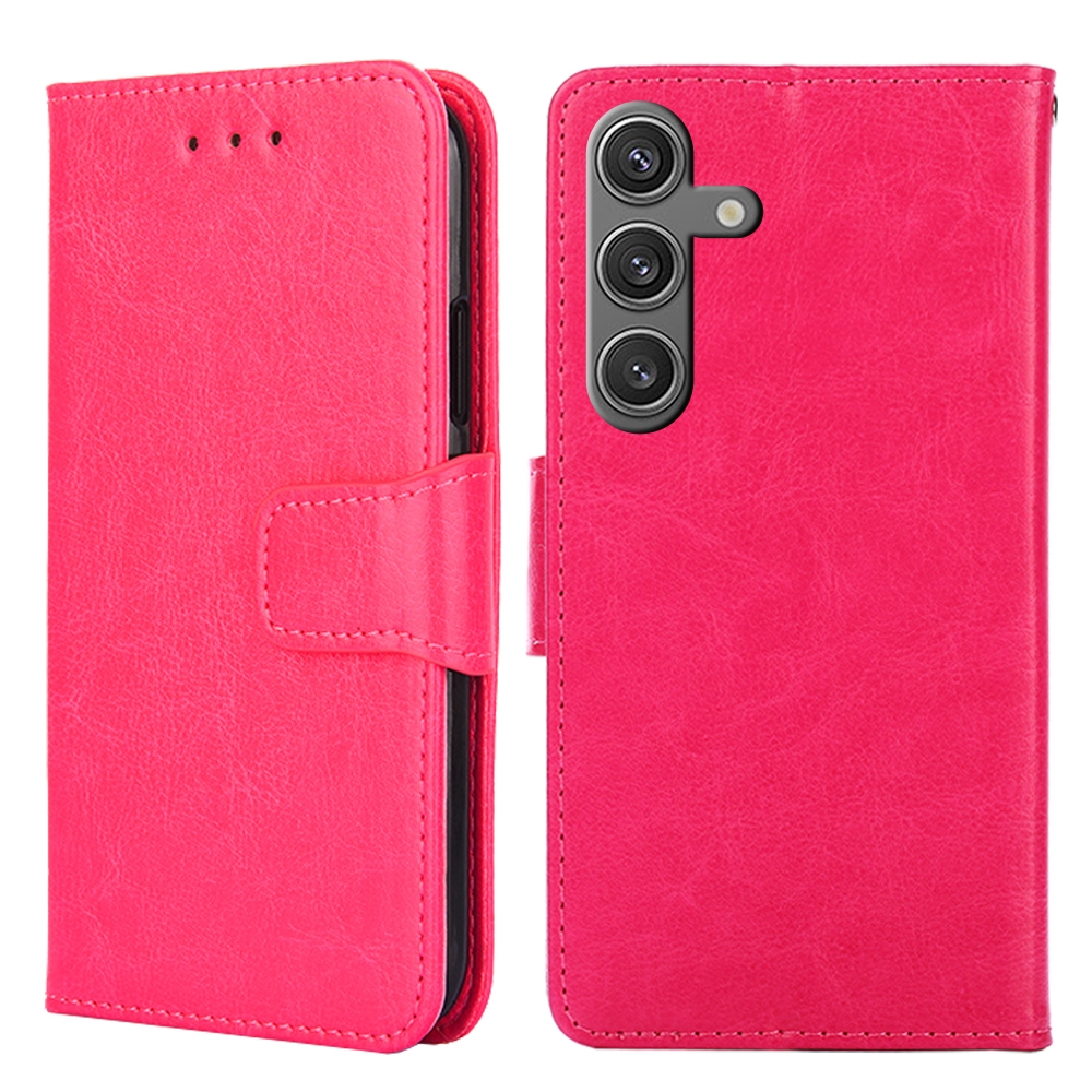 For Samsung Galaxy S24 5G Crystal Texture Leather Phone Case(Rose Red) For Samsung Galaxy S24 5G Crystal Texture Leather Phone Case(Rose Red)