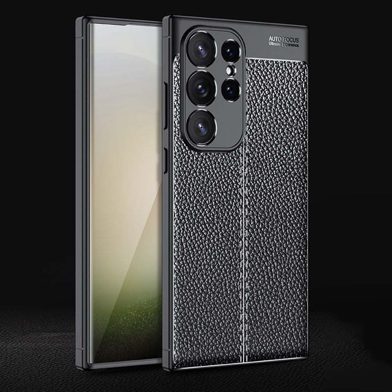 For Samsung Galaxy S24 Ultra 5G Litchi Texture Shockproof TPU Phone Case(Black) For Samsung Galaxy S24 Ultra 5G Litchi Texture Shockproof TPU Phone Case(Black)