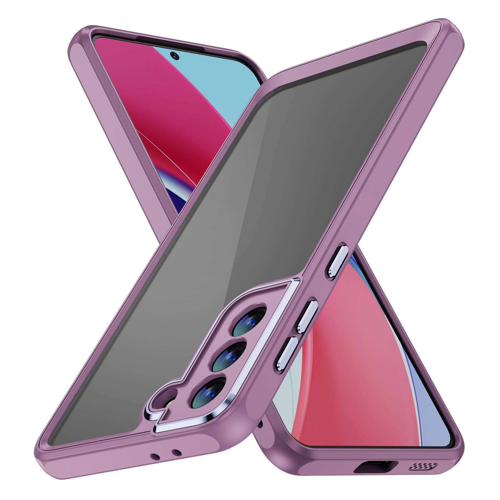 For Samsung Galaxy S23 5G PC + TPU Phone Case with Lens Film(Light Purple) For Samsung Galaxy S23 5G PC + TPU Phone Case with Lens Film(Light Purple)