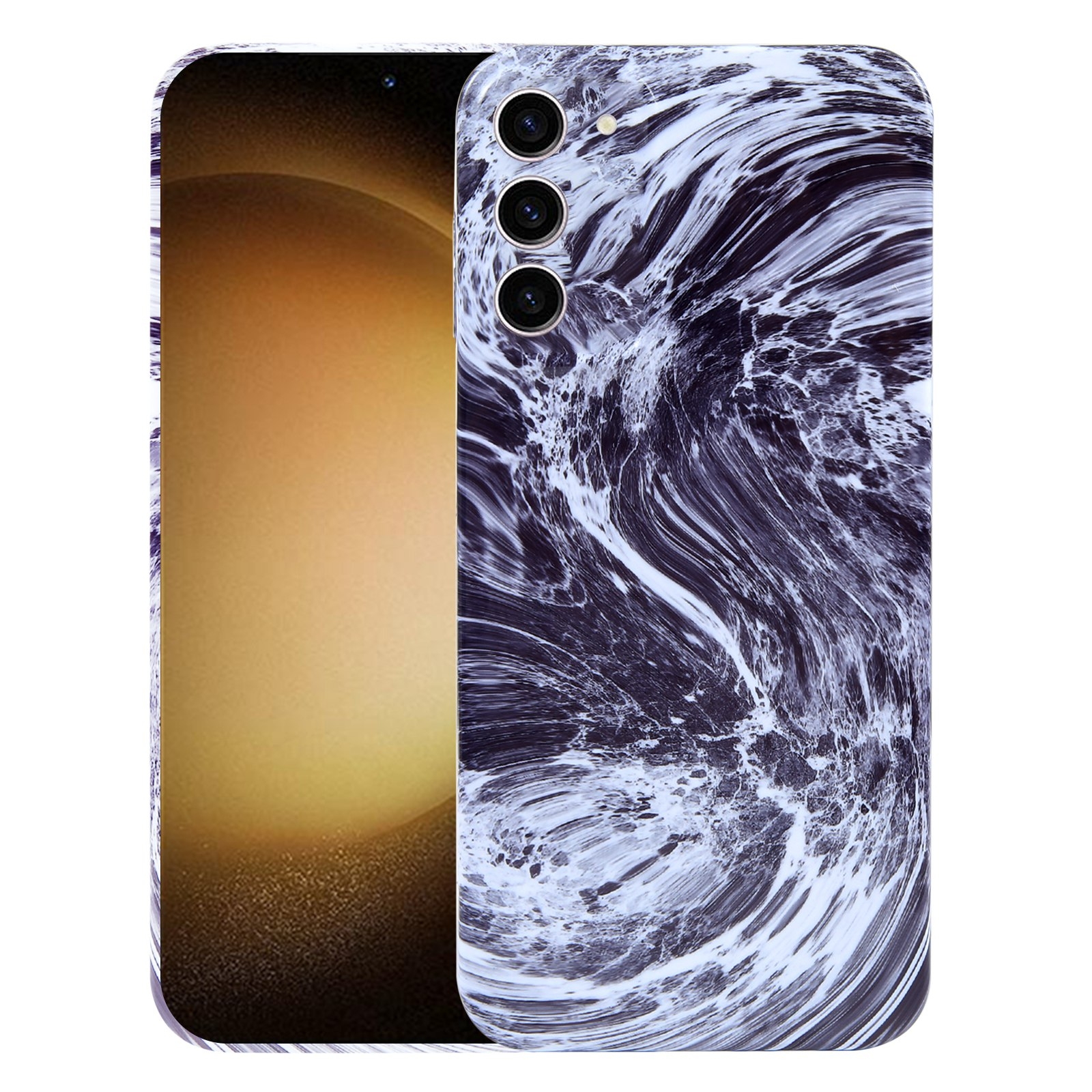 For Samsung Galaxy S23+ 5G Marble Pattern Phone Case(Black White) For Samsung Galaxy S23+ 5G Marble Pattern Phone Case(Black White)