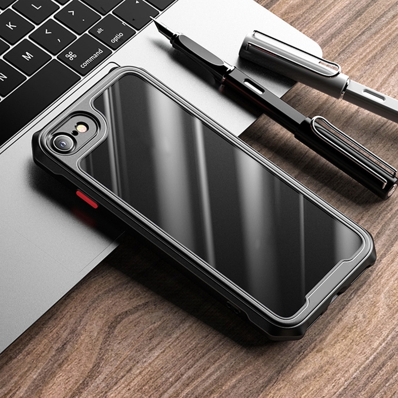 For iPhone SE 2022 / SE 2020 / 8 / 7 iPAKY Dawn Series Airbag Shockproof TPU Case(Black) For iPhone SE 2022 / SE 2020 / 8 / 7 iPAKY Dawn Series Airbag Shockproof TPU Case(Black)