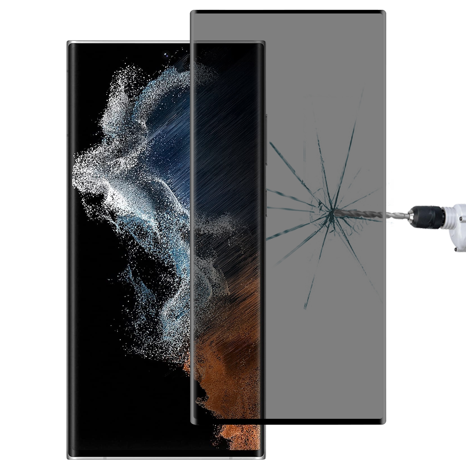 For Samsung Galaxy S22 Ultra 5G 3D Curved Edge Privacy Tempered Glass Film, without Fingerprint Unlocking For Samsung Galaxy S22 Ultra 5G 3D Curved Edge Privacy Tempered Glass Film, without Fingerprint Unlocking