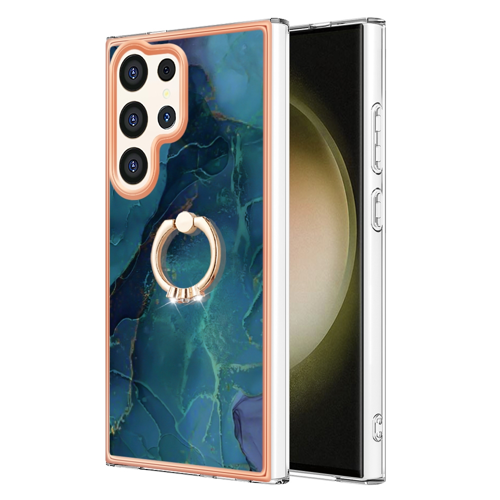 For Samsung Galaxy S24 Ultra 5G Electroplating Marble Dual-side IMD Phone Case with Ring(Green 017) For Samsung Galaxy S24 Ultra 5G Electroplating Marble Dual-side IMD Phone Case with Ring(Green 017)
