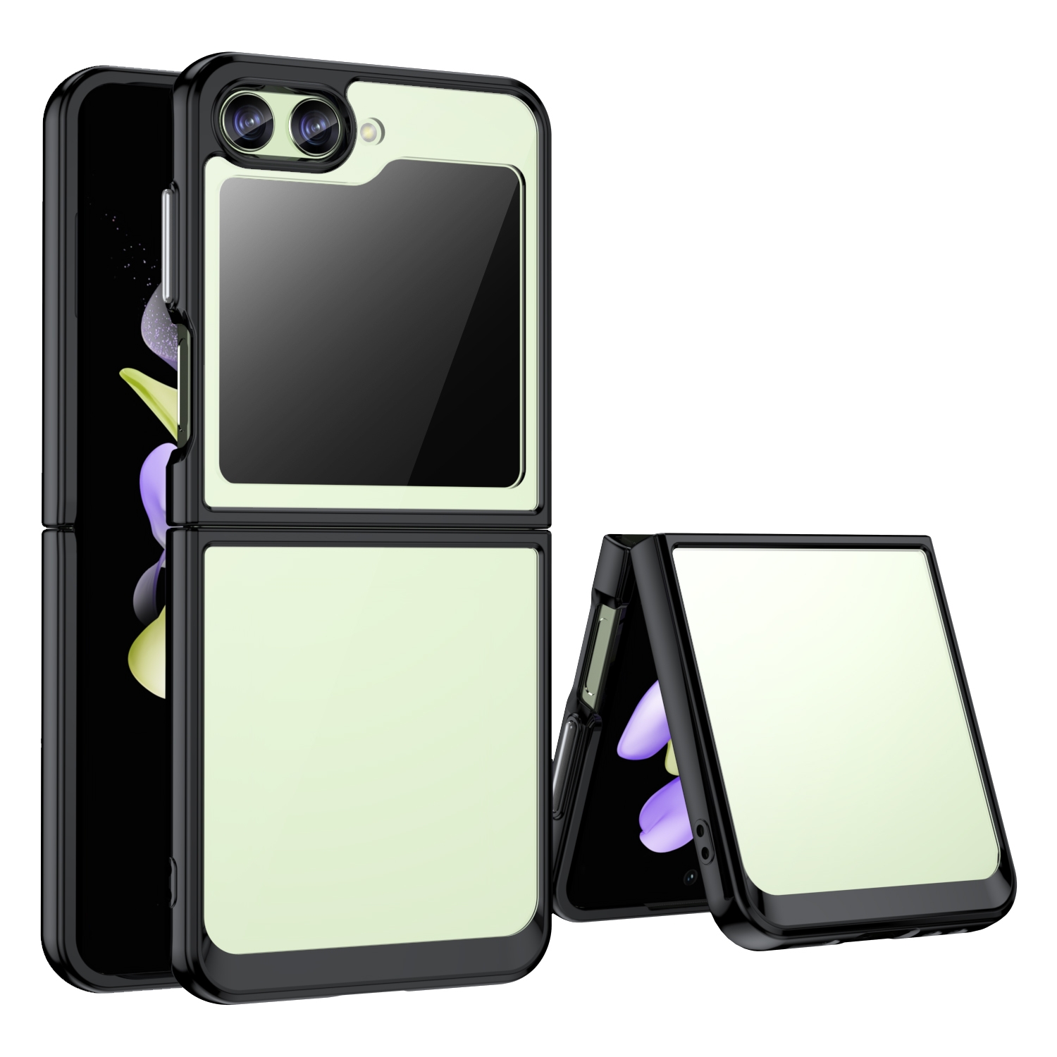 For Samsung Galaxy Z Flip5 Colorful Series Acrylic + TPU Phone Case(Black) For Samsung Galaxy Z Flip5 Colorful Series Acrylic + TPU Phone Case(Black)