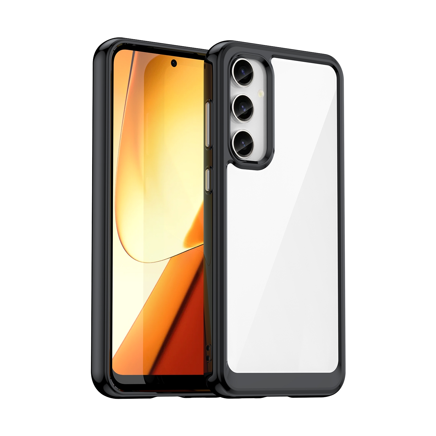 For Samsung Galaxy S23 FE Colorful Series Acrylic + TPU Phone Case(Black) For Samsung Galaxy S23 FE Colorful Series Acrylic + TPU Phone Case(Black)
