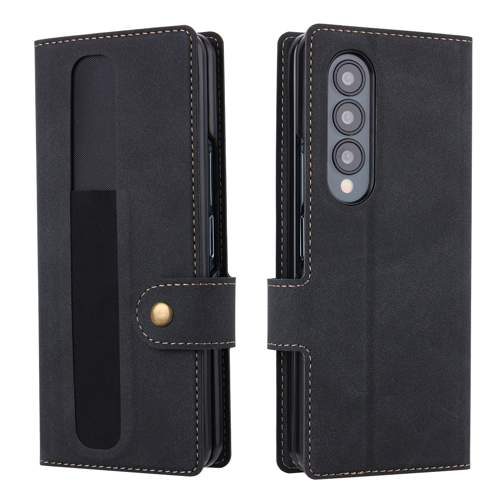 For Samsung Galaxy Z Fold4 Vili PR Series Flip Leather Phone Case(Black) For Samsung Galaxy Z Fold4 Vili PR Series Flip Leather Phone Case(Black)