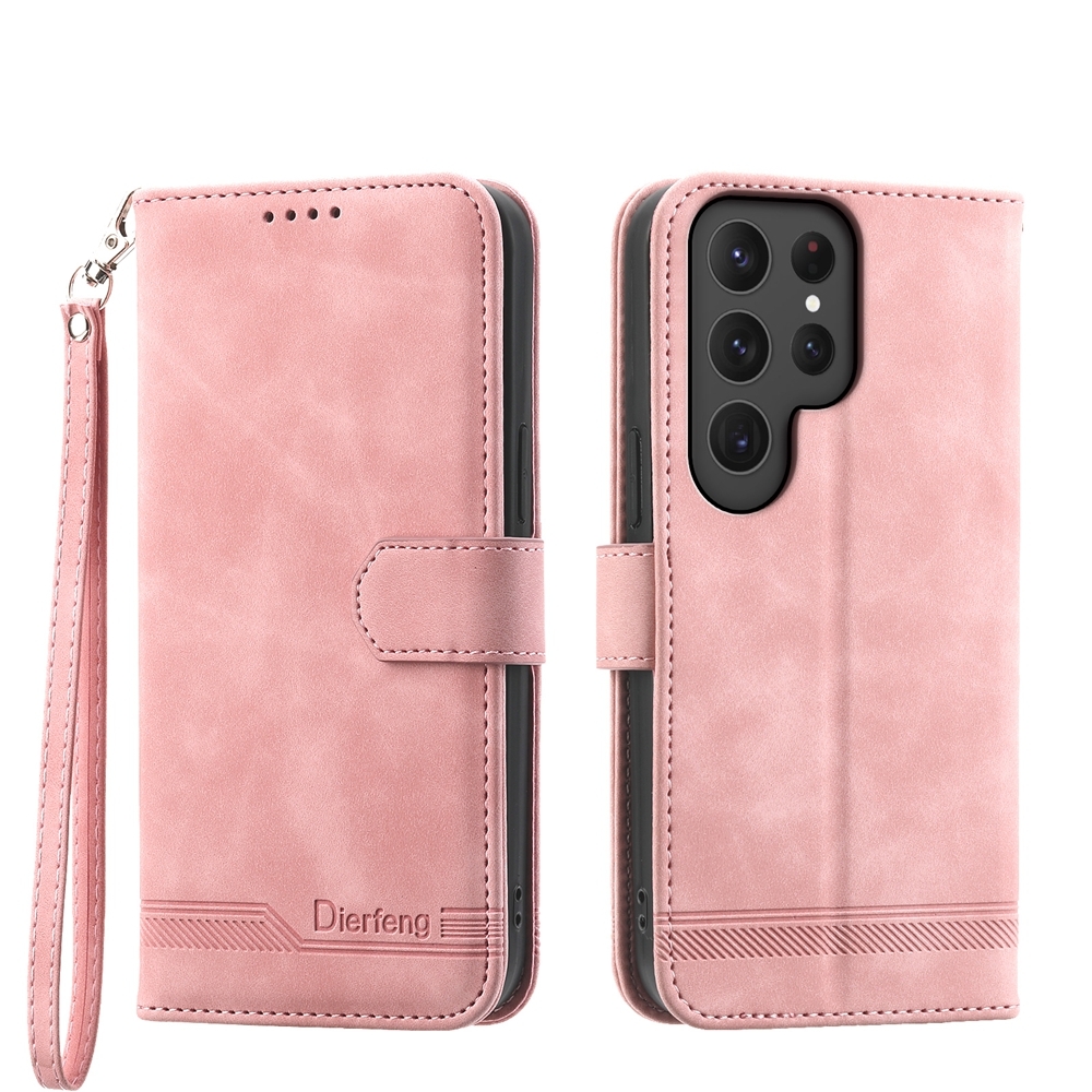For Samsung Galaxy S24 Ultra 5G Dierfeng Dream Line TPU + PU Leather Phone Case(Pink) For Samsung Galaxy S24 Ultra 5G Dierfeng Dream Line TPU + PU Leather Phone Case(Pink)