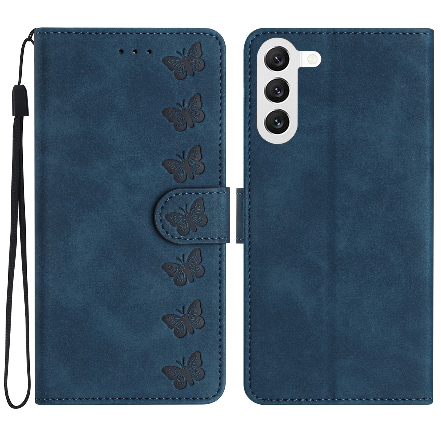 For Samsung Galaxy S24+ 5G Seven Butterflies Embossed Leather Phone Case(Blue) For Samsung Galaxy S24+ 5G Seven Butterflies Embossed Leather Phone Case(Blue)