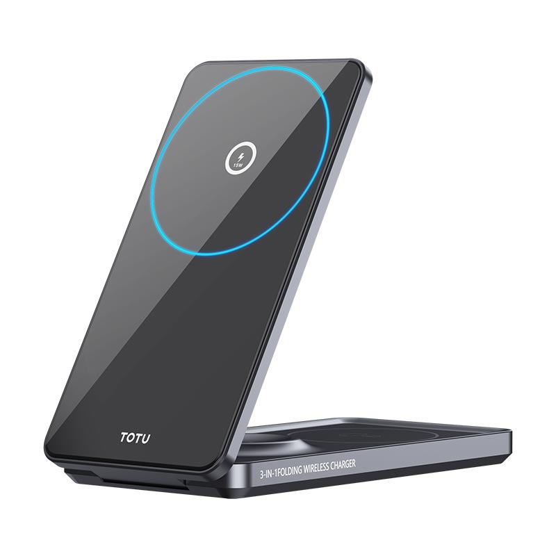 TOTU CACW-075 Mecha Series 3 in 1 Foldable Magnetic Wireless Charger(Grey) TOTU CACW-075 Mecha Series 3 in 1 Foldable Magnetic Wireless Charger(Grey)