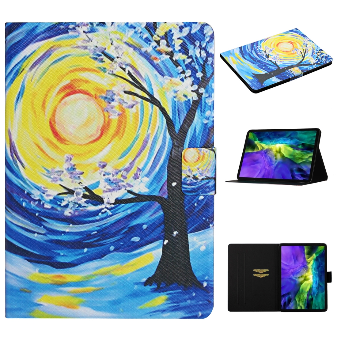 For iPad 11 Pro (2020) Colored Drawing Pattern Horizontal Flip Leather Tablet Case with Holder & Card Slots & Sleep / Wake-up Function(Starry Sky Tree) For iPad 11 Pro (2020) Colored Drawing Pattern Horizontal Flip Leather Tablet Case with Holder & Card Slots & Sleep / Wake-up Function(Starry Sky Tree)