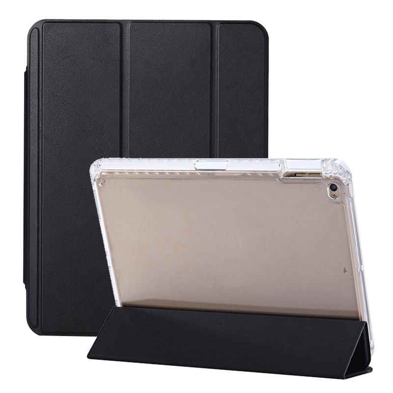 For iPad Air / Air 2 / 9.7 2017 / 2018 3-Fold Lock Buckle Leather Smart Tablet Case(Black) For iPad Air / Air 2 / 9.7 2017 / 2018 3-Fold Lock Buckle Leather Smart Tablet Case(Black)