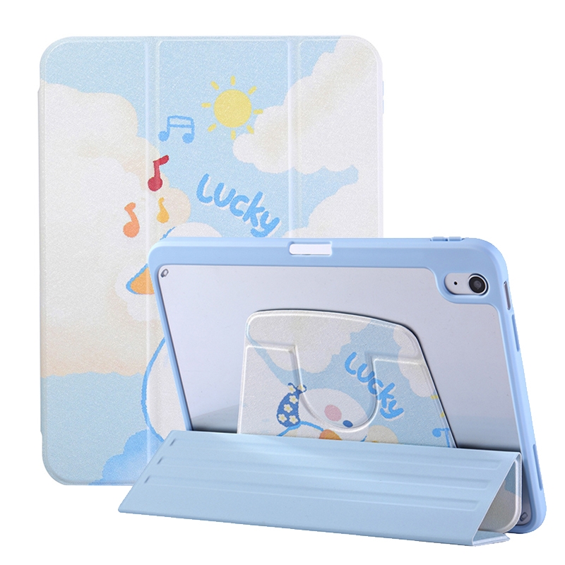 For iPad Air / Air 2 / 9.7 2017 / 2018 3-Fold 360 Rotation Painted Leather Smart Tablet Case(Lucky Duck) For iPad Air / Air 2 / 9.7 2017 / 2018 3-Fold 360 Rotation Painted Leather Smart Tablet Case(Lucky Duck)