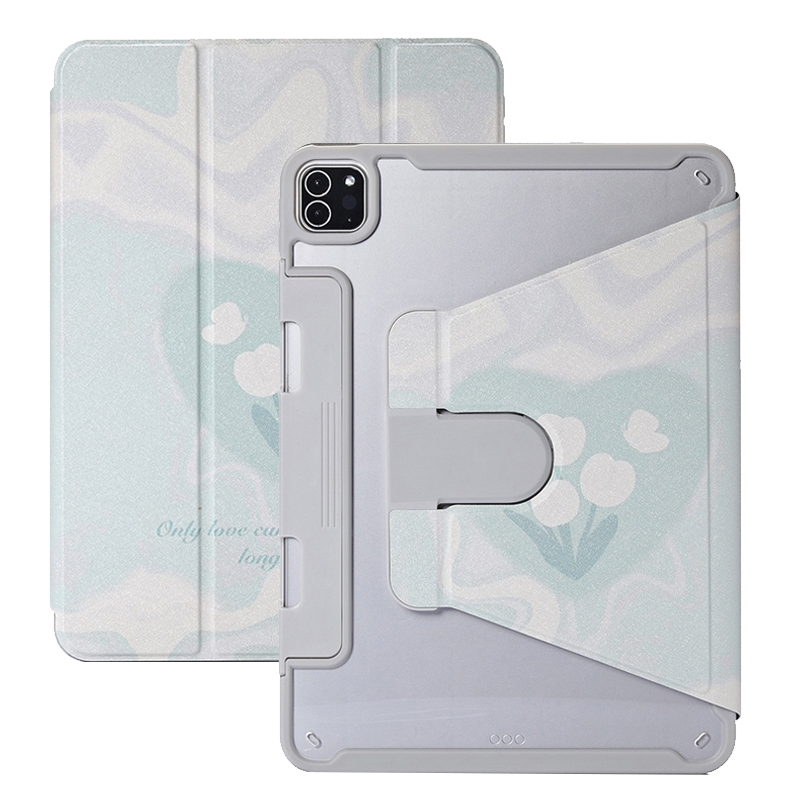 For iPad Pro 12.9 2022 / 2021 / 2020 Split Drawer Rotation Painted Leather Smart Tablet Case(Flowers) For iPad Pro 12.9 2022 / 2021 / 2020 Split Drawer Rotation Painted Leather Smart Tablet Case(Flowers)