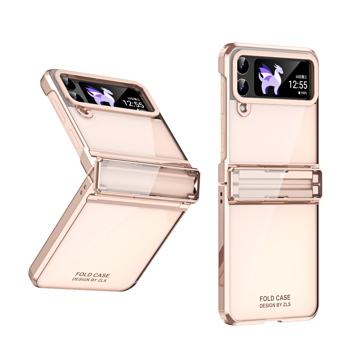 For Samsung Galaxy Z Flip4 5G Electroplating Phantom Series PC Folding Case with Hinge(Rose Gold) For Samsung Galaxy Z Flip4 5G Electroplating Phantom Series PC Folding Case with Hinge(Rose Gold)