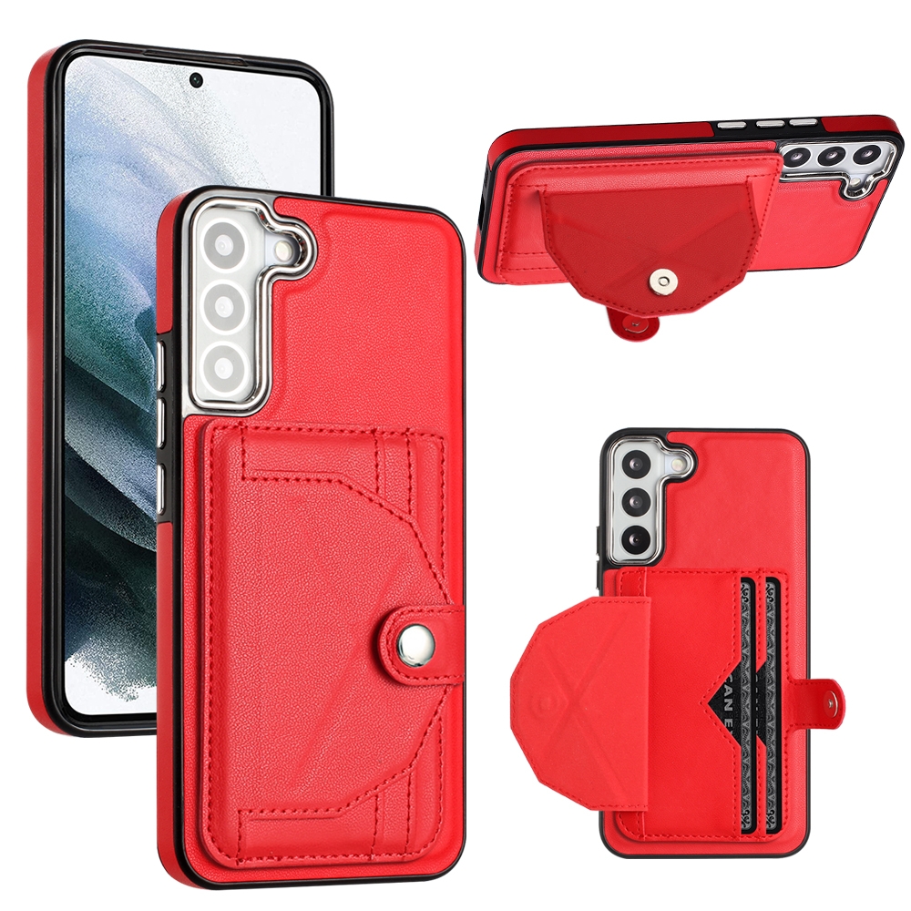 For Samsung Galaxy S23 Shockproof Leather Phone Case with Card Holder(Red) For Samsung Galaxy S23 Shockproof Leather Phone Case with Card Holder(Red)