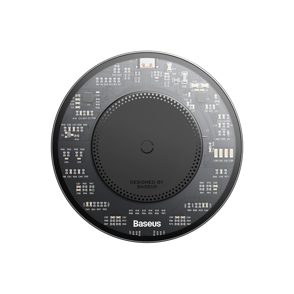 Baseus BS-W530 15W QI Fast Wireless Charger with USB-C / Type-C Cable(Black) Baseus BS-W530 15W QI Fast Wireless Charger with USB-C / Type-C Cable(Black)