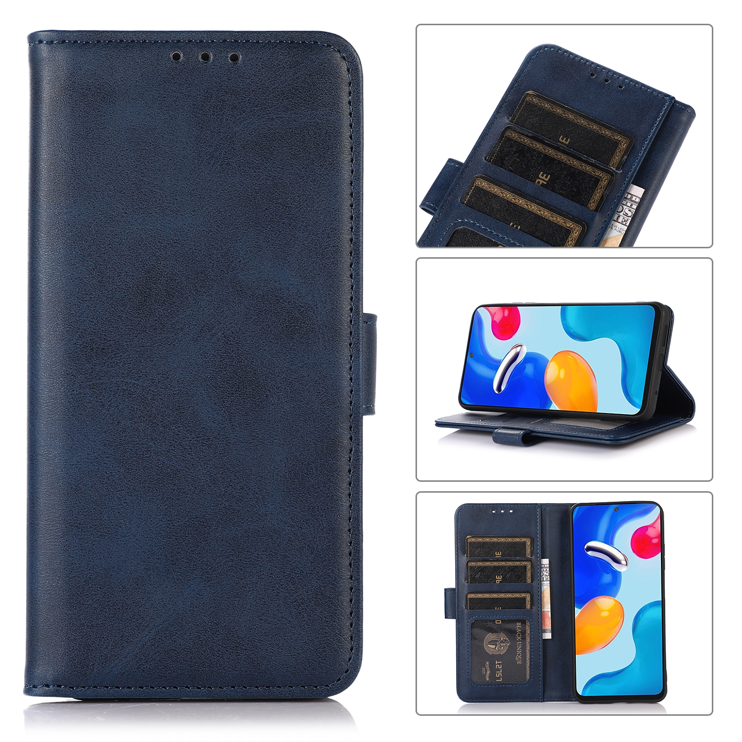 For iPhone 15 Plus Cow Texture Leather Phone Case(Blue) For iPhone 15 Plus Cow Texture Leather Phone Case(Blue)