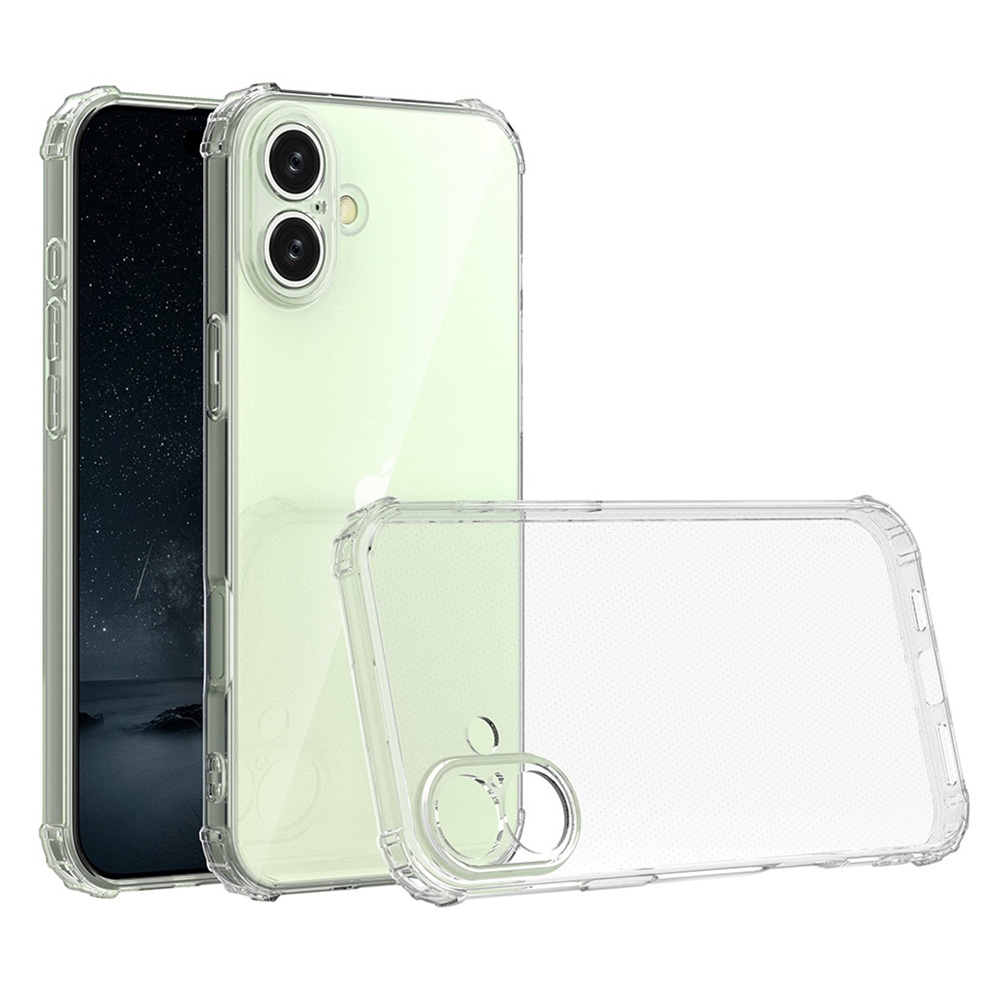 For iPhone 16 Plus Four-Corner Shockproof Clear TPU Phone Case(Transparent) For iPhone 16 Plus Four-Corner Shockproof Clear TPU Phone Case(Transparent)