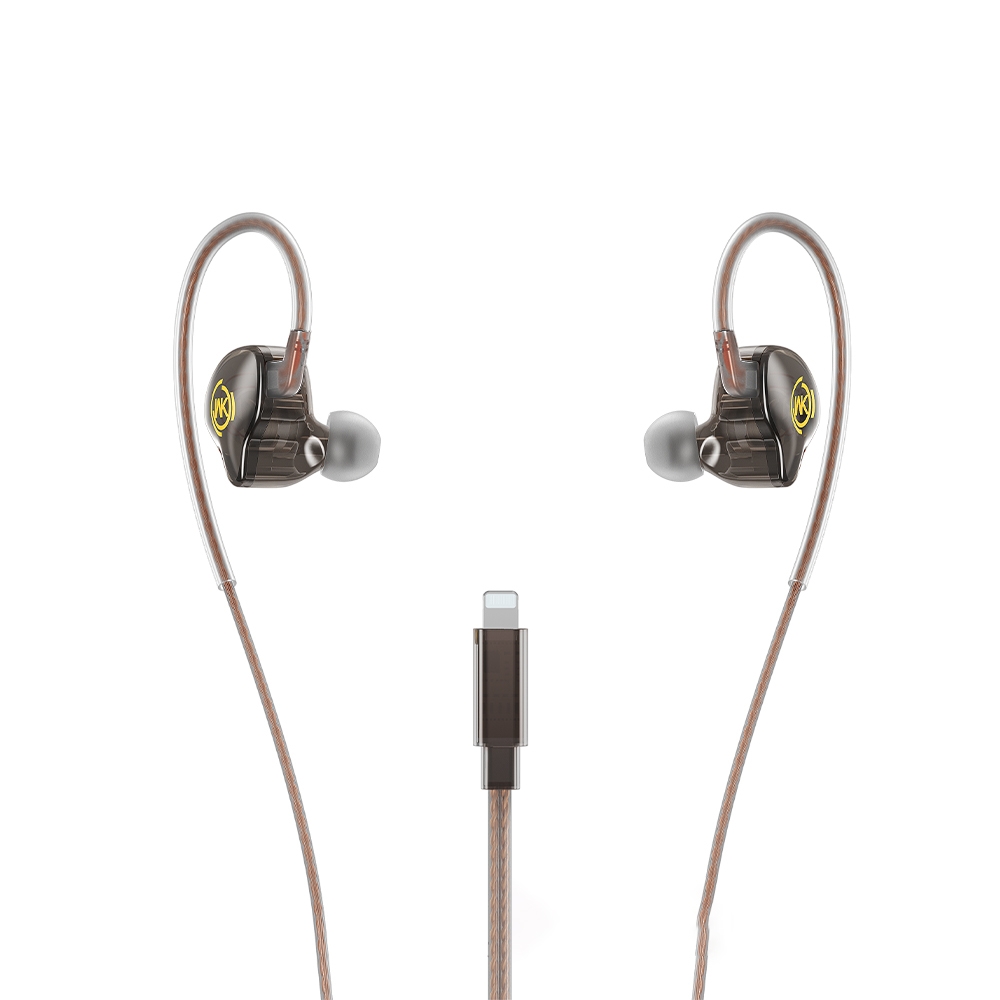 WK YC08 8 Pin Transparent Music Call Wired Earphone, Length: 1.2m(Black) WK YC08 8 Pin Transparent Music Call Wired Earphone, Length: 1.2m(Black)